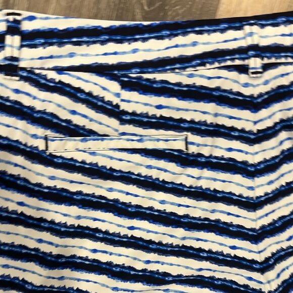 Spanx sunshine shorts in blue painted stripe 4”size XL - Picture 4 of 8